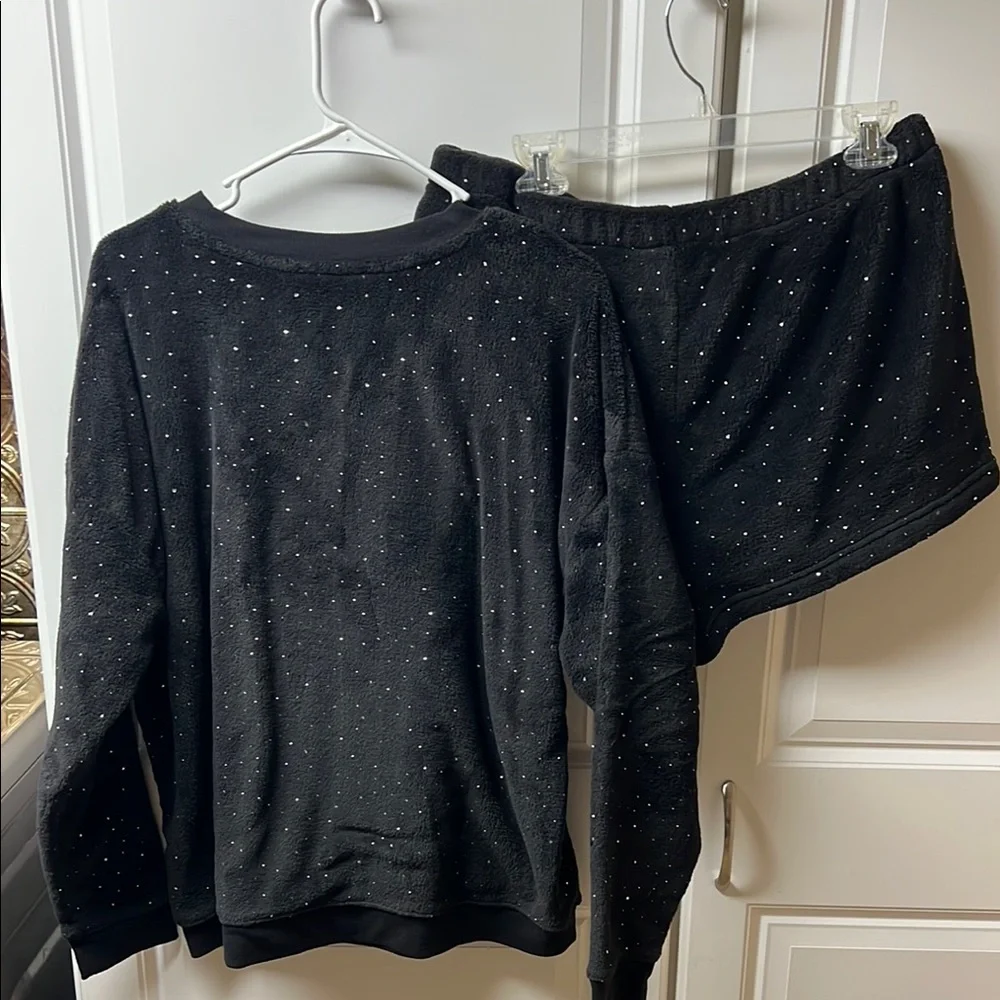 SO Black Velour Lounge Set, XL, - Picture 3 of 5